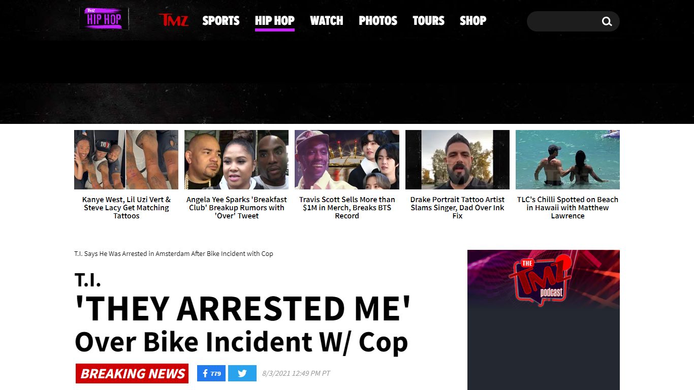 T.I. Says He Was Arrested in Amsterdam After Bike Incident ...