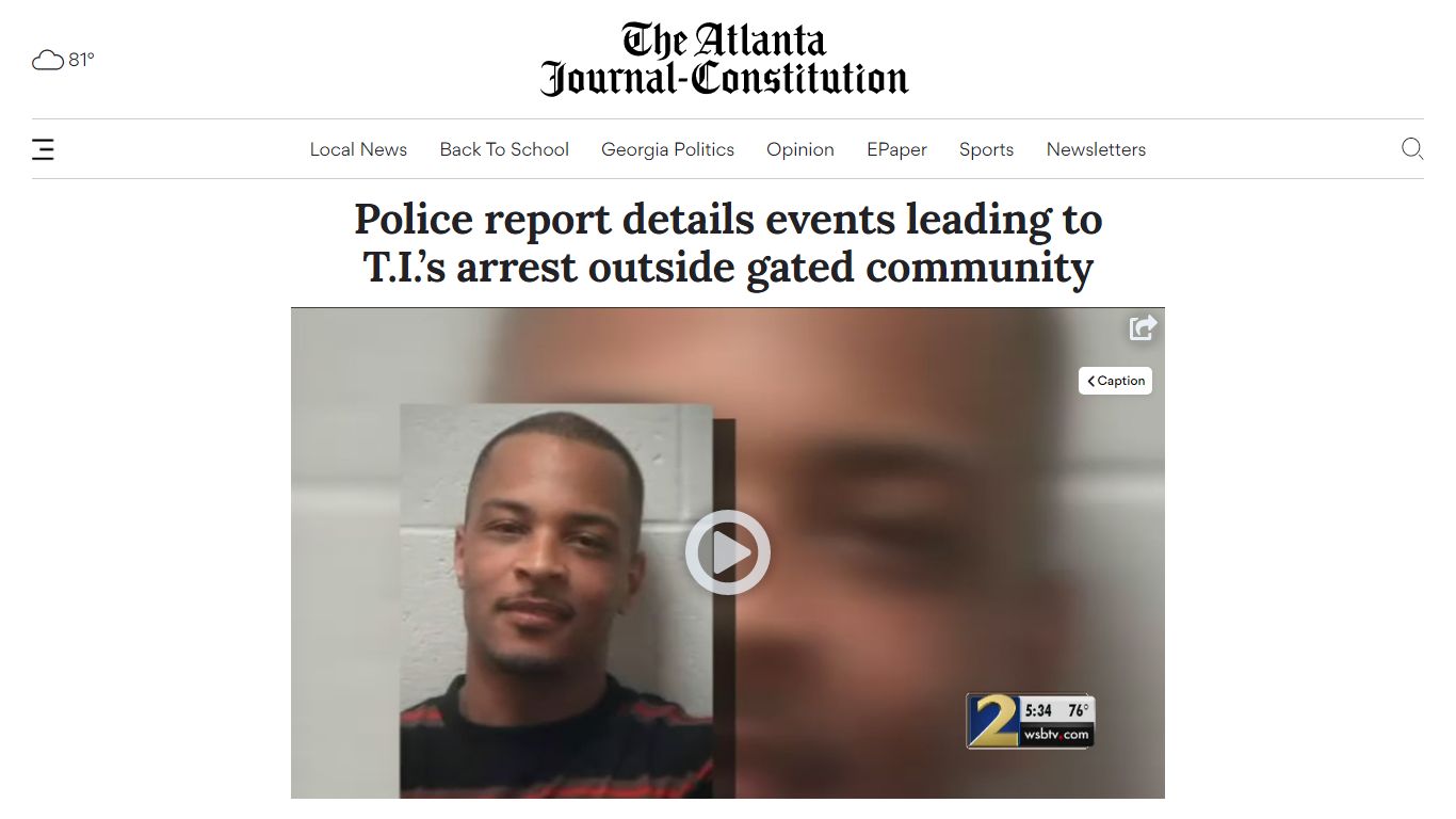 Atlanta rapper T.I. arrested in Henry County